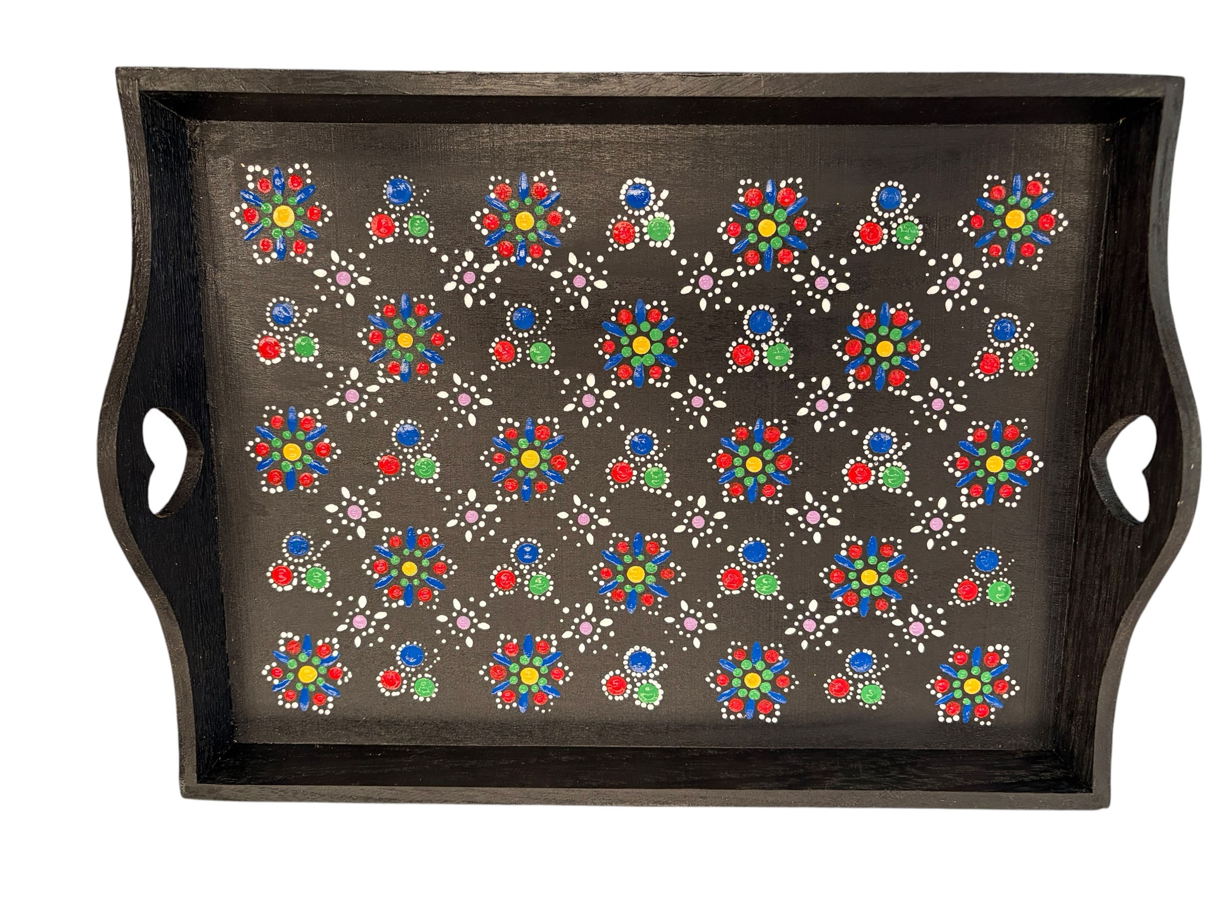 Zwart Dienblad met Staphorster Stipwerk – 32 × 24 × 3 cm nr. 6