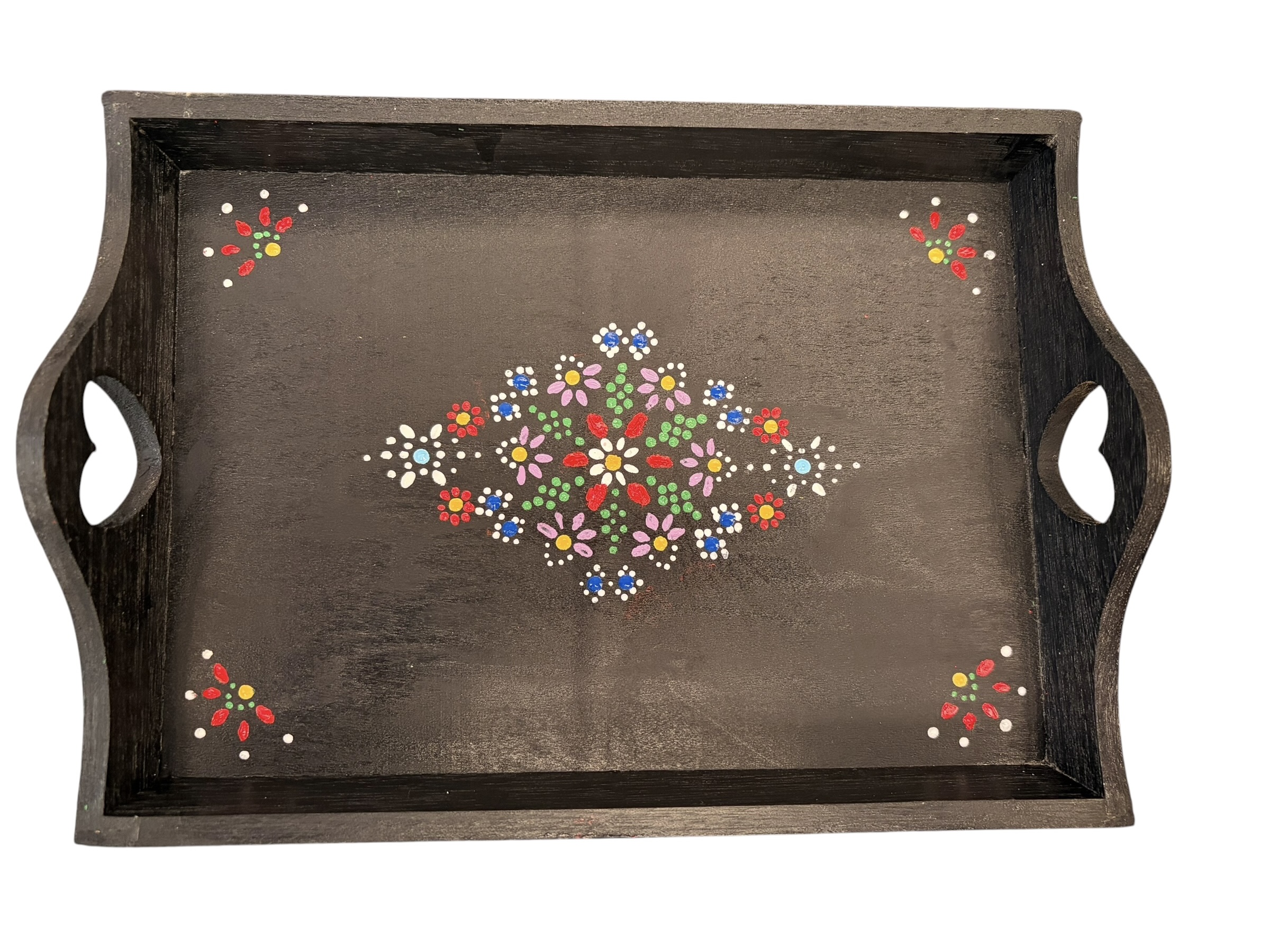 Zwart Dienblad met Staphorster Stipwerk – 25 × 18,5 × 3 cm nr. 4