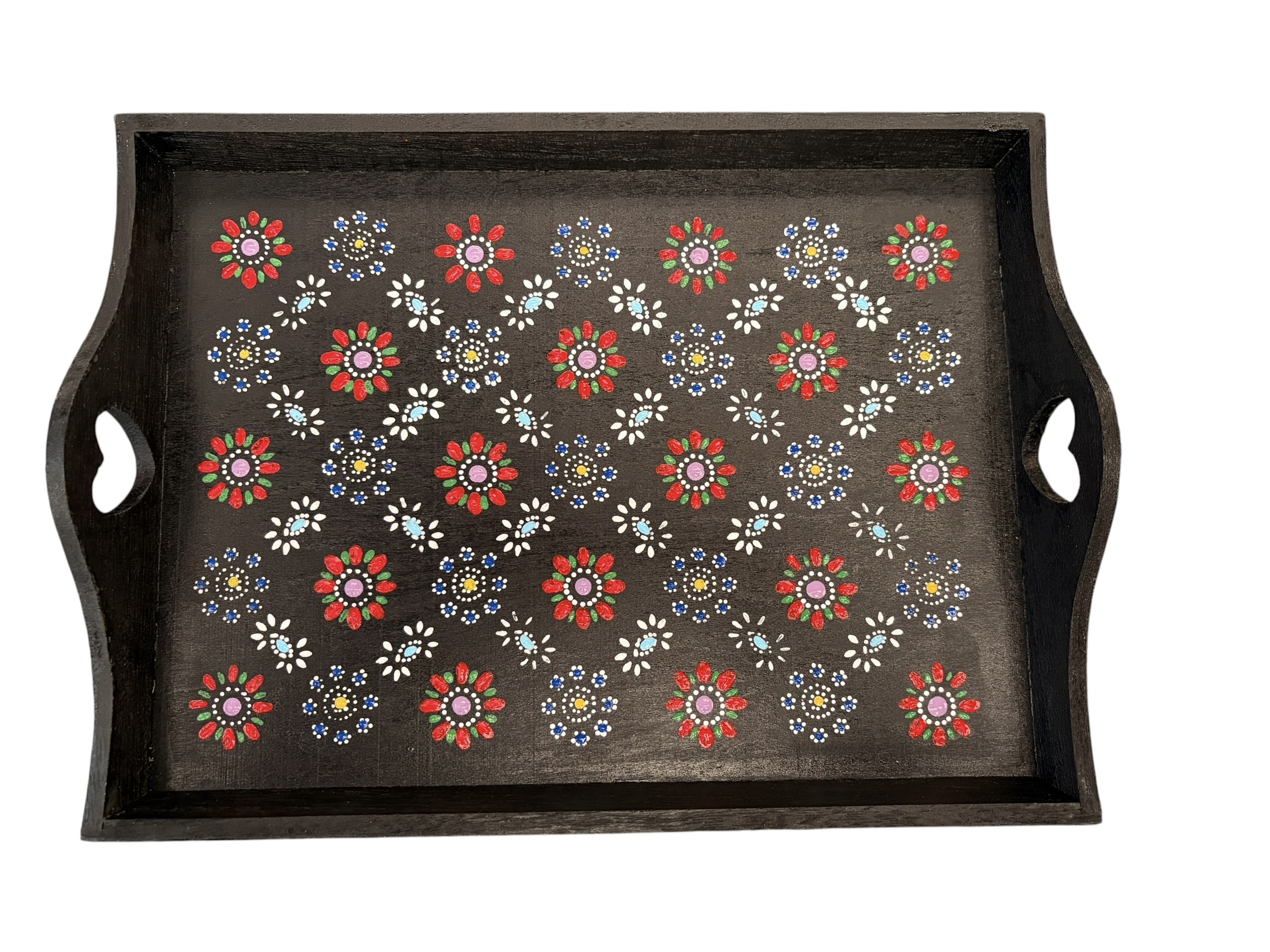 Zwart Dienblad met Staphorster Stipwerk – 32 × 24 × 3 cm nr. 3
