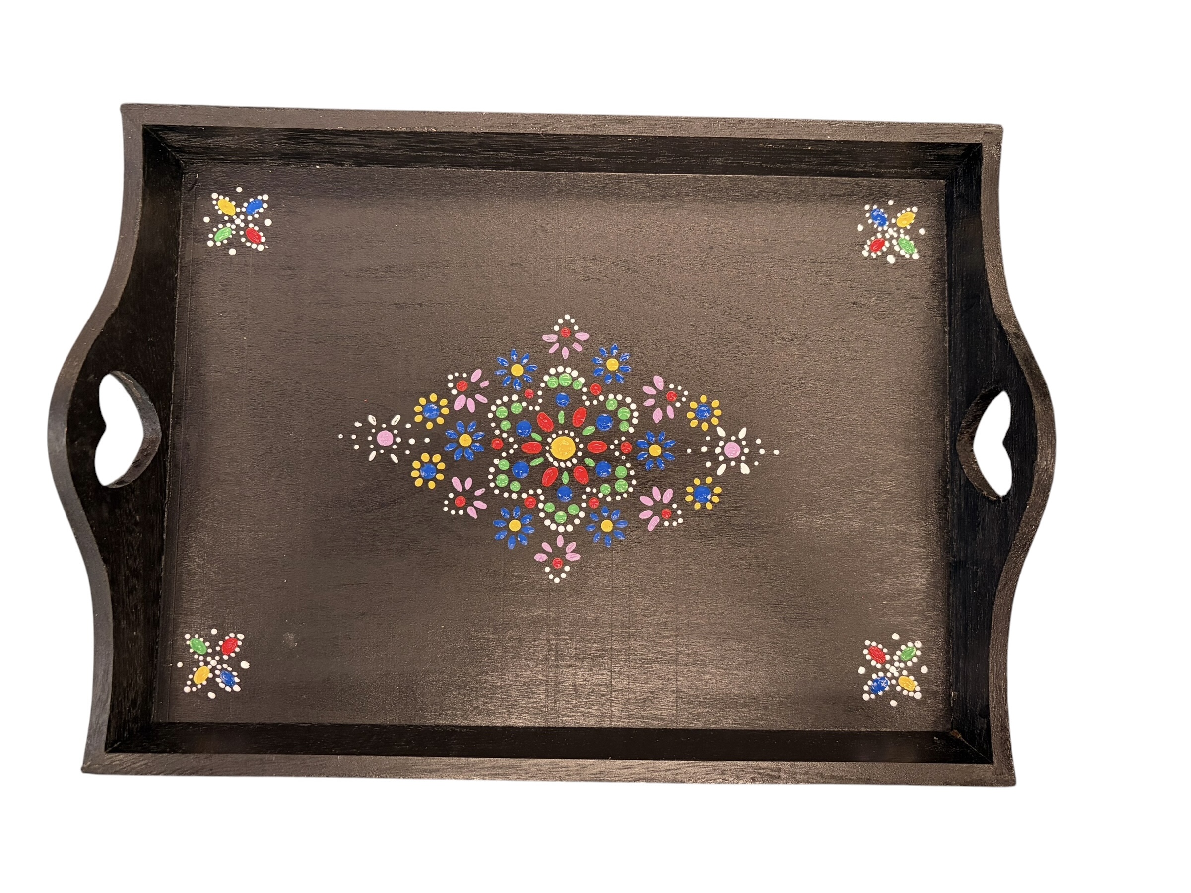 Zwart Dienblad met Staphorster Stipwerk – 29 × 21,5 × 3 cm nr. 2