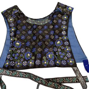 Kraplap lichte rouw doekjes gedrukt blauw wit nr. 042