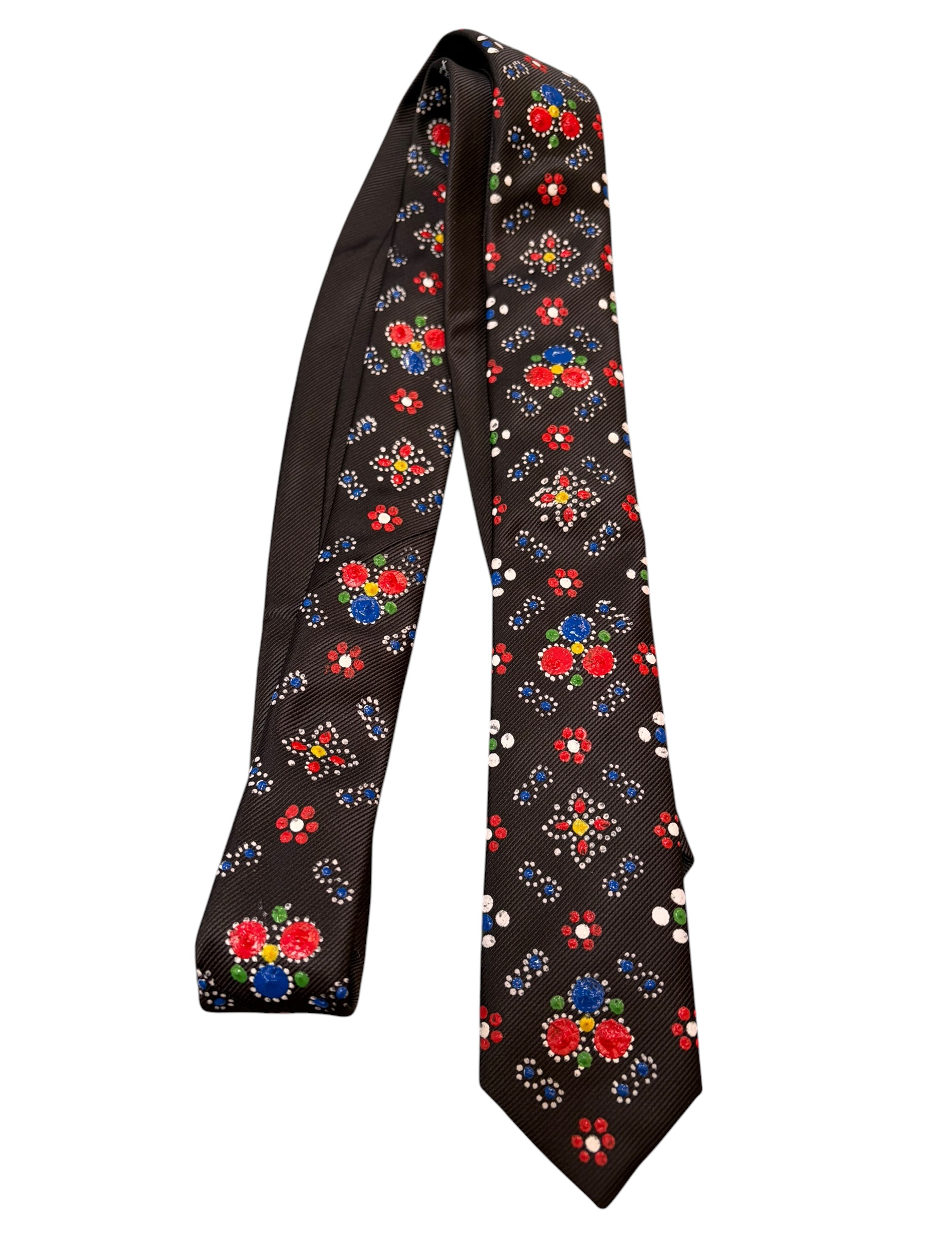 Stropdas Staphorster stipwerk kleur rood-geel-groen-wit-blauw nr. 2