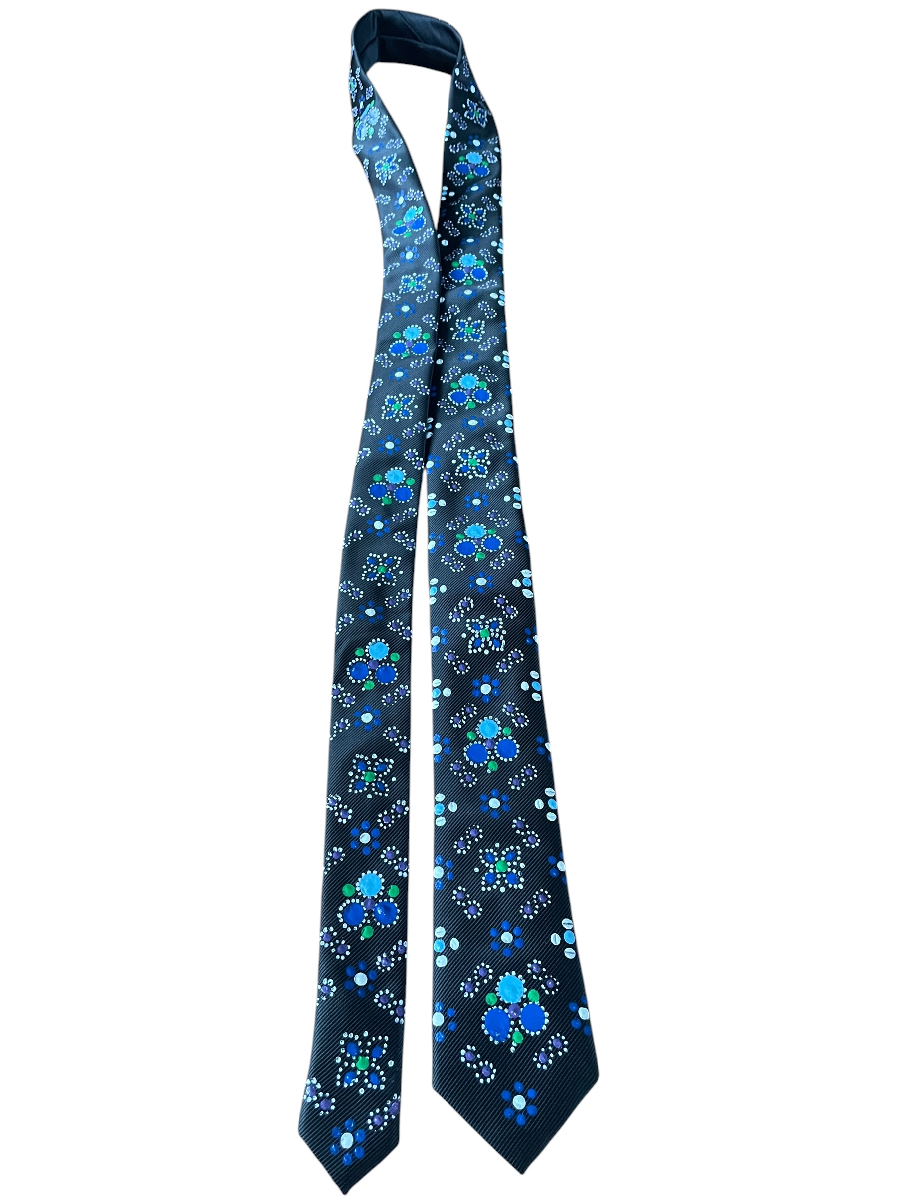 Stropdas Staphorster stipwerk kleur groen-wit-blauw nr. 3
